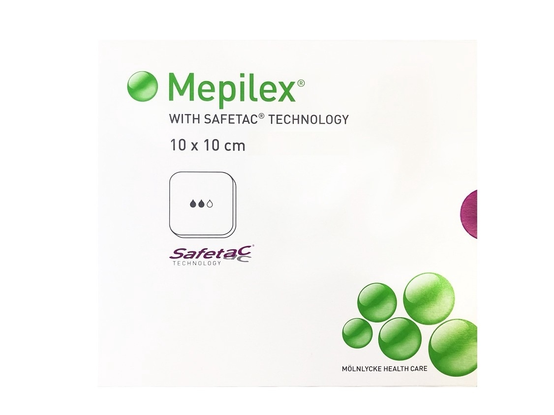 Повязка Мепилекс с силиконом 10х10 см (10*10 см / Губчатая повязка для ран с мягким силик