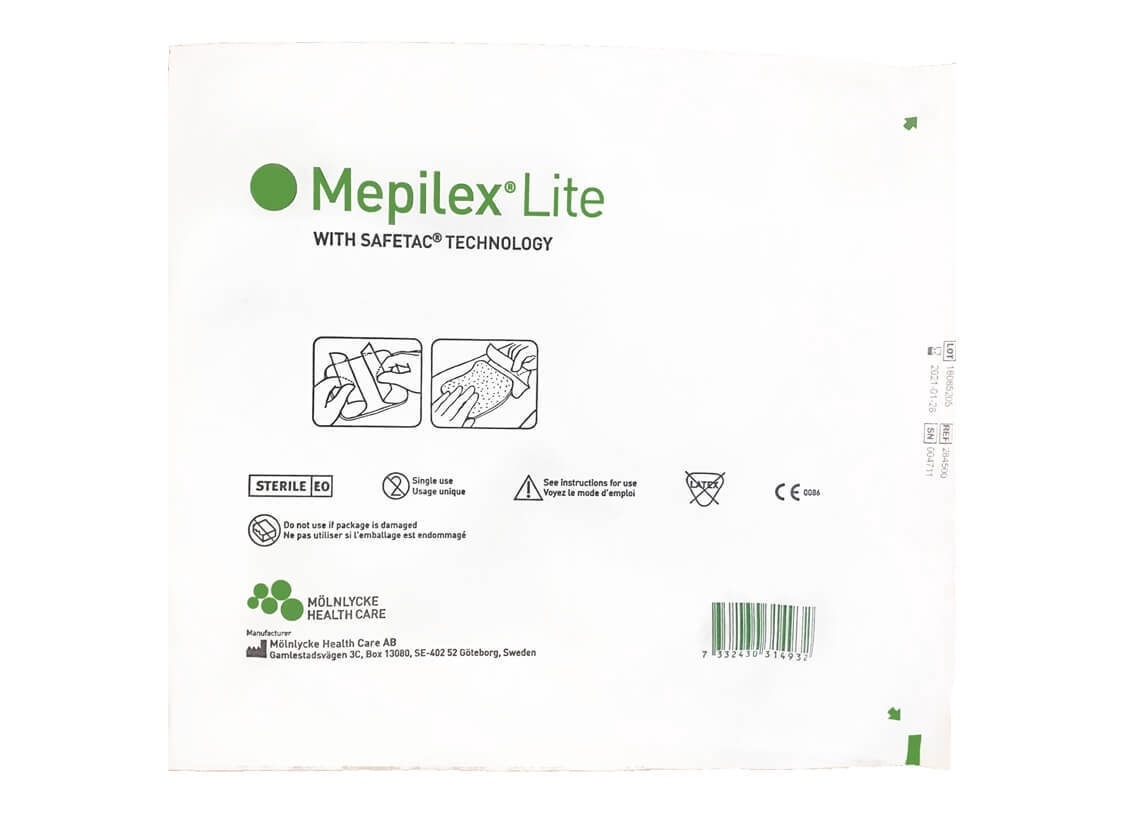 Повязка Мепилекс Лайт с силиконом 6х8,5 см (6*8,5 см / Губчатая повязка для ран с мягким