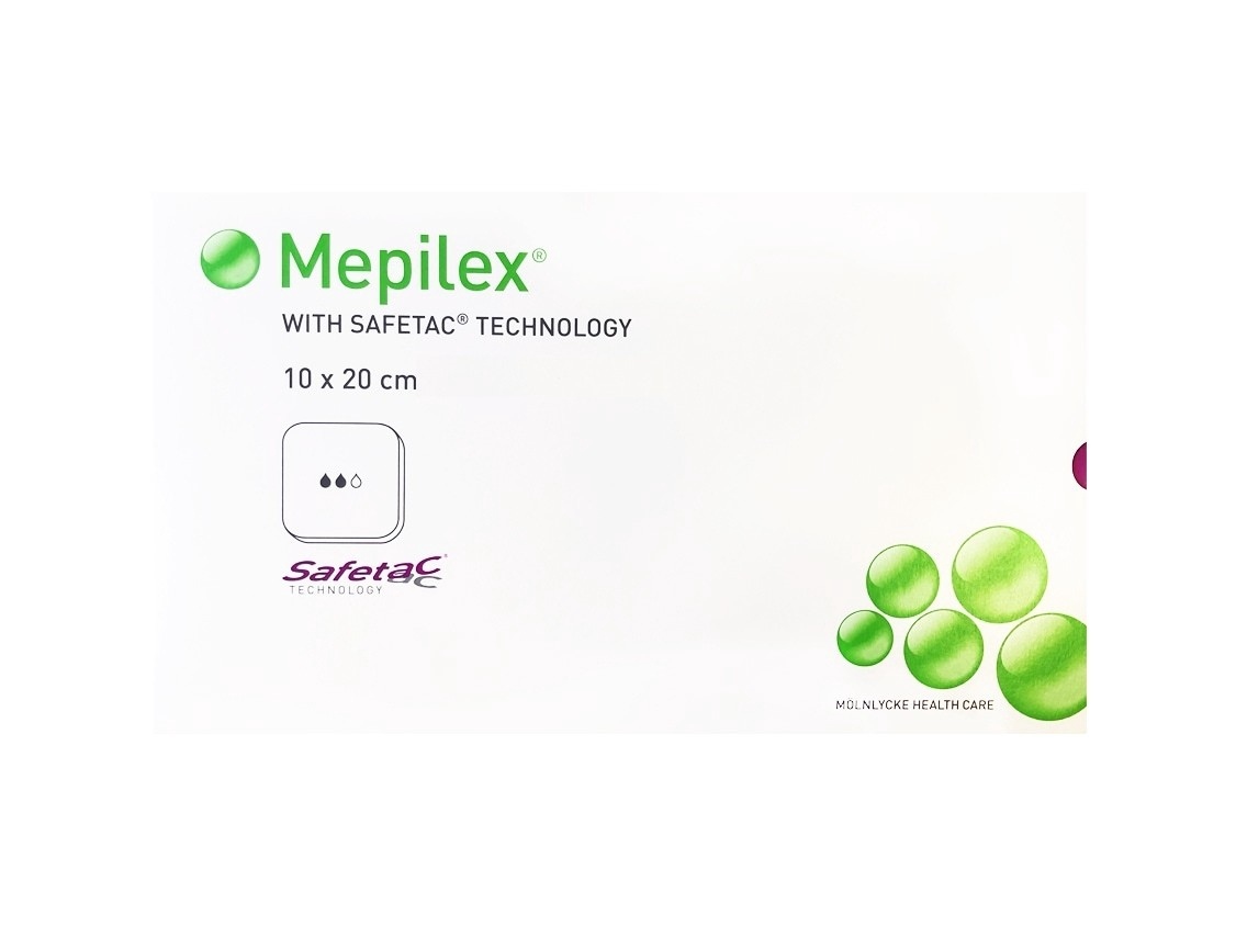 Повязка Мепилекс с силиконом 10х20 см (10*20 см / Губчатая повязка для ран с мягким силик