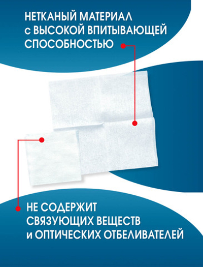 Повязка нетканая абсорбирующая ТайдиКлин 10х10 см №2. Набор из 50 упаковок