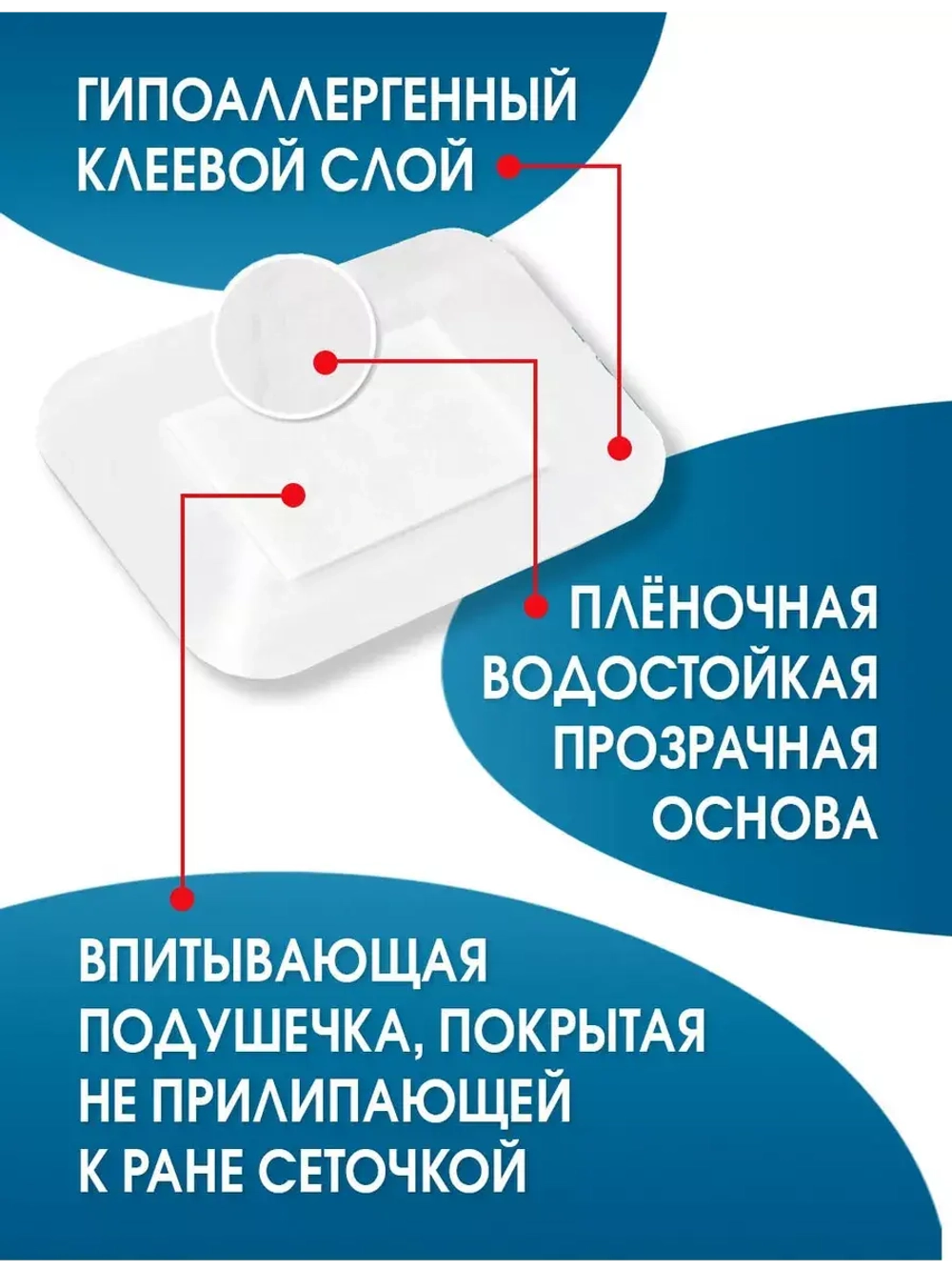 Повязка послеоперационная на плёнке Барьер Филм 8x10 см. Набор из 5 штук
