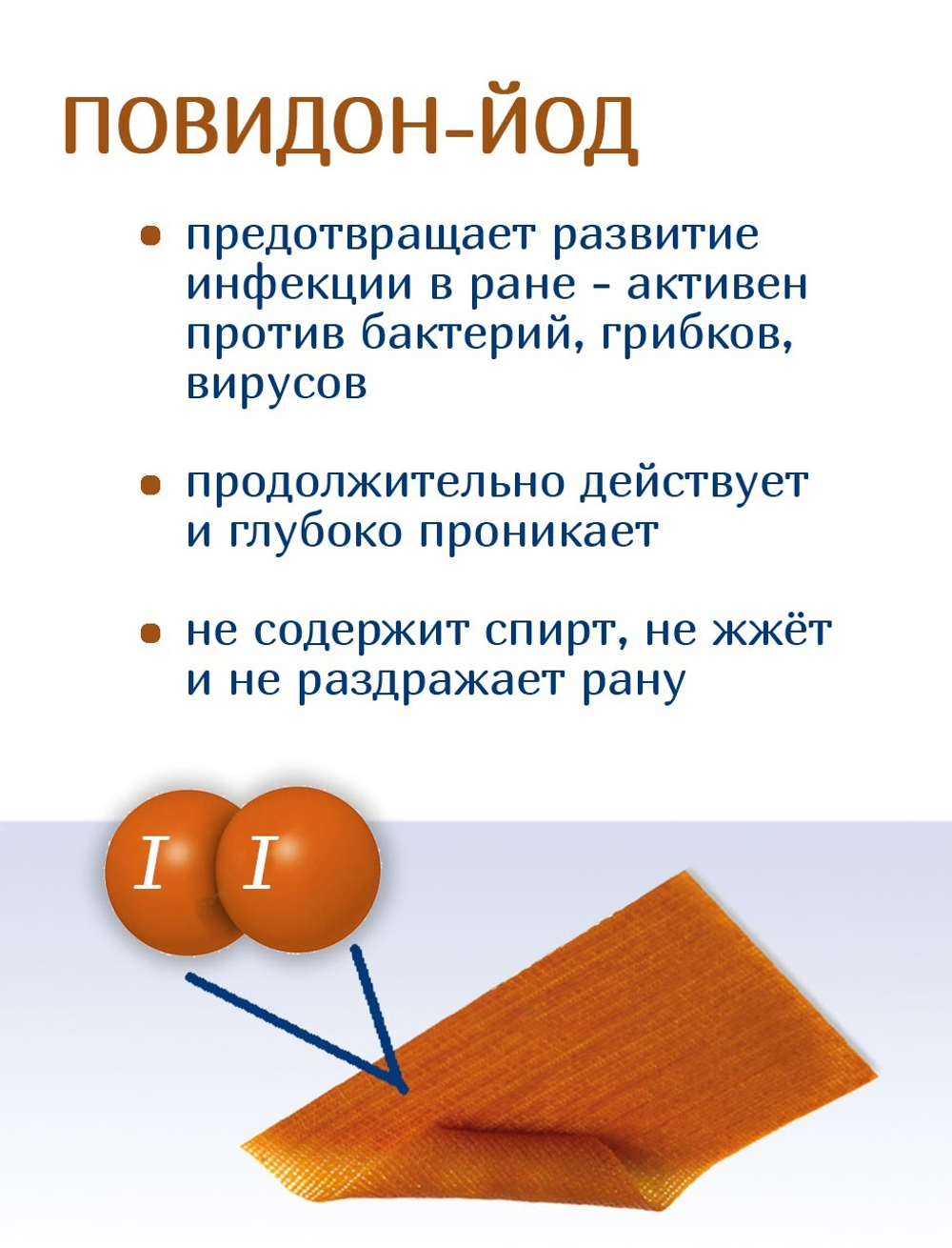 Повязка с повидон-йодом сетчатая ПовиТекс 10х10 см. Набор из 10 штук