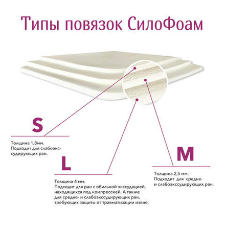 Повязка с силиконом губчатая впитывающая СилоФоам "L" 10х10 см