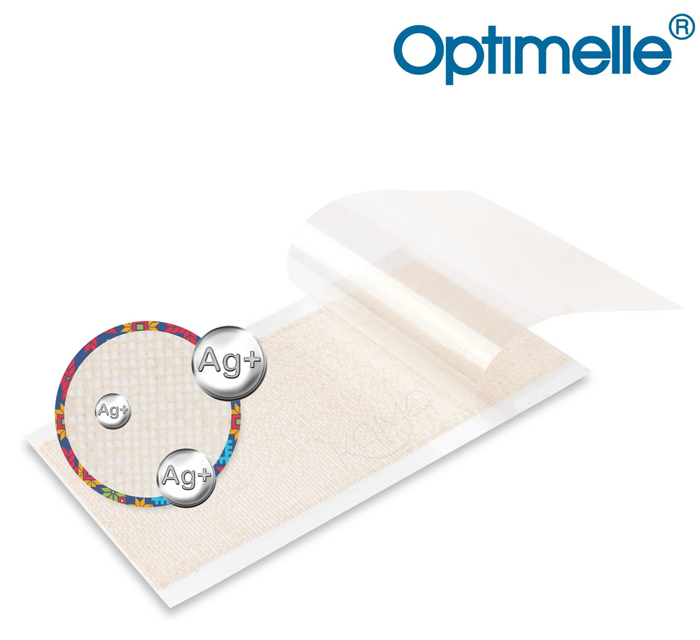 Повязка с серебром сетчатая ПолиТюль Аг+ 10х20 см. Набор из 5 штук