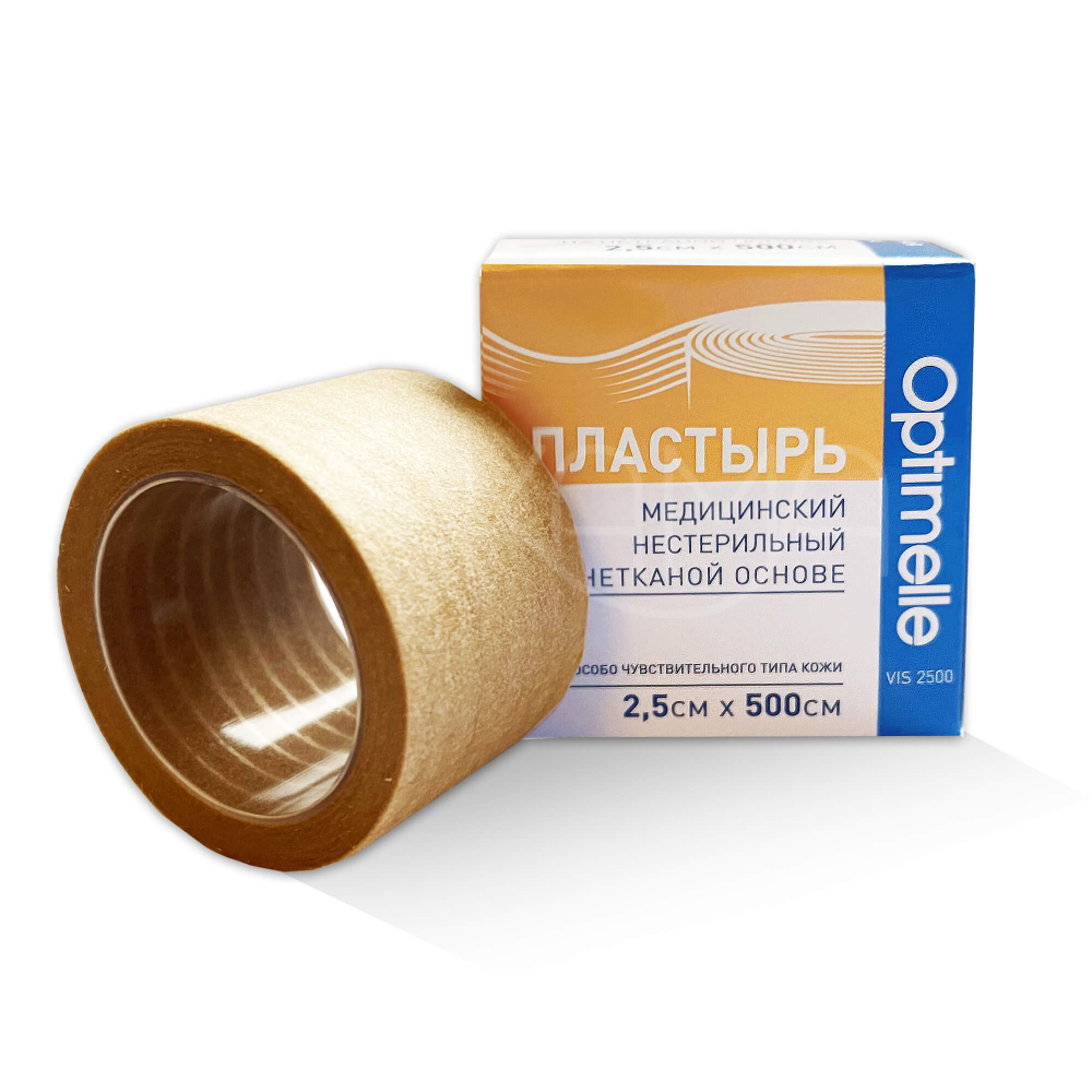 Пластырь на бумажной нетканой основе телесный 2,5см х 5м