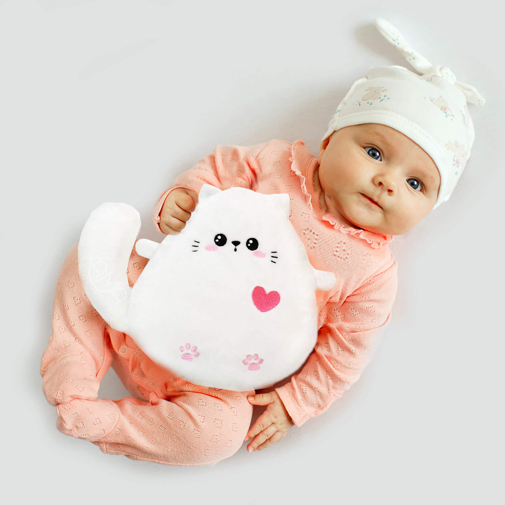 Игрушка-грелка с вишневыми косточками Белый Котёнок