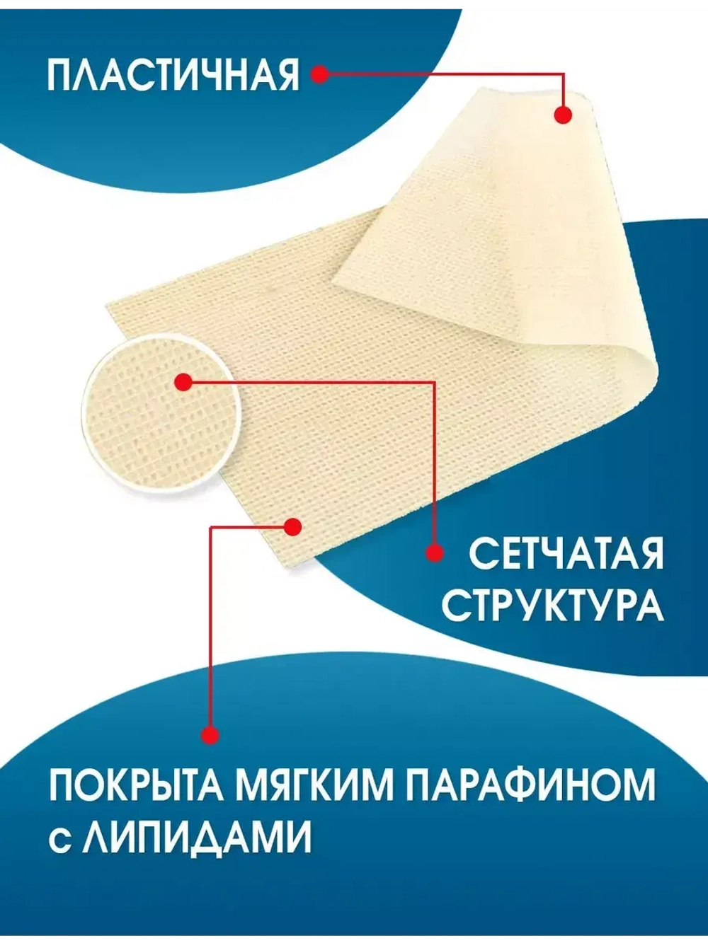 Повязка сетчатая ПолиТюль 7,5х7,5 см. Набор из 10 штук