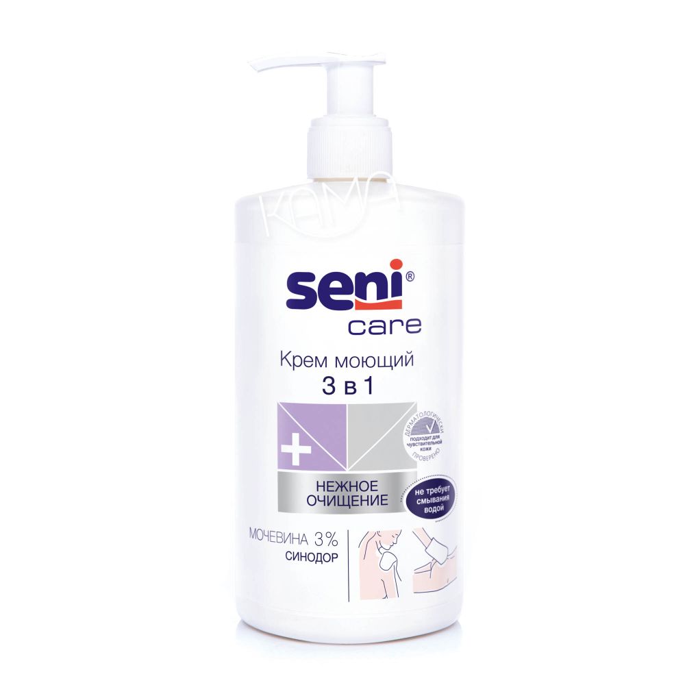 Крем для мытья лежачих больных без воды 3 в 1 Seni Care/Сени 500 мл