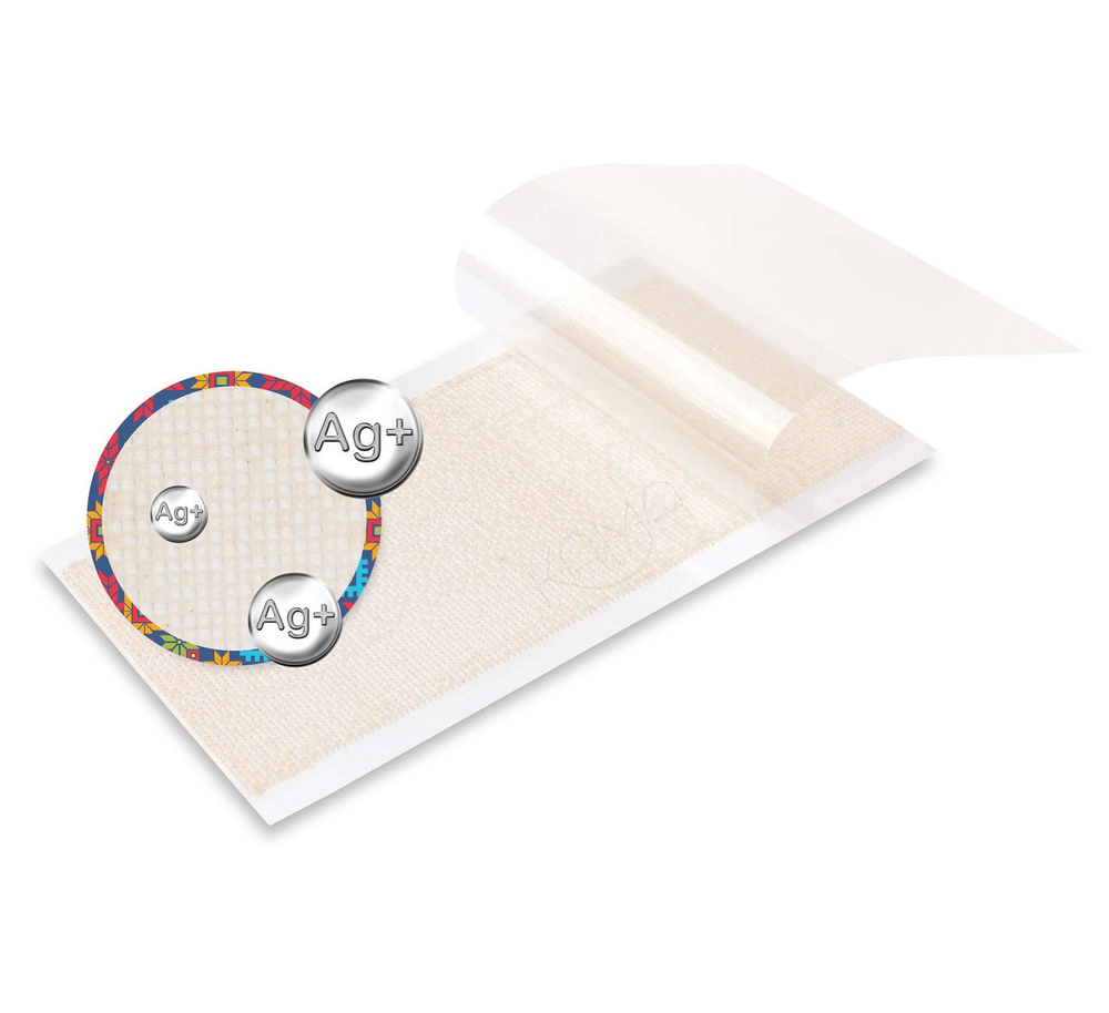 Повязка с серебром сетчатая ПолиТюль Аг+ 7,5х7,5 см