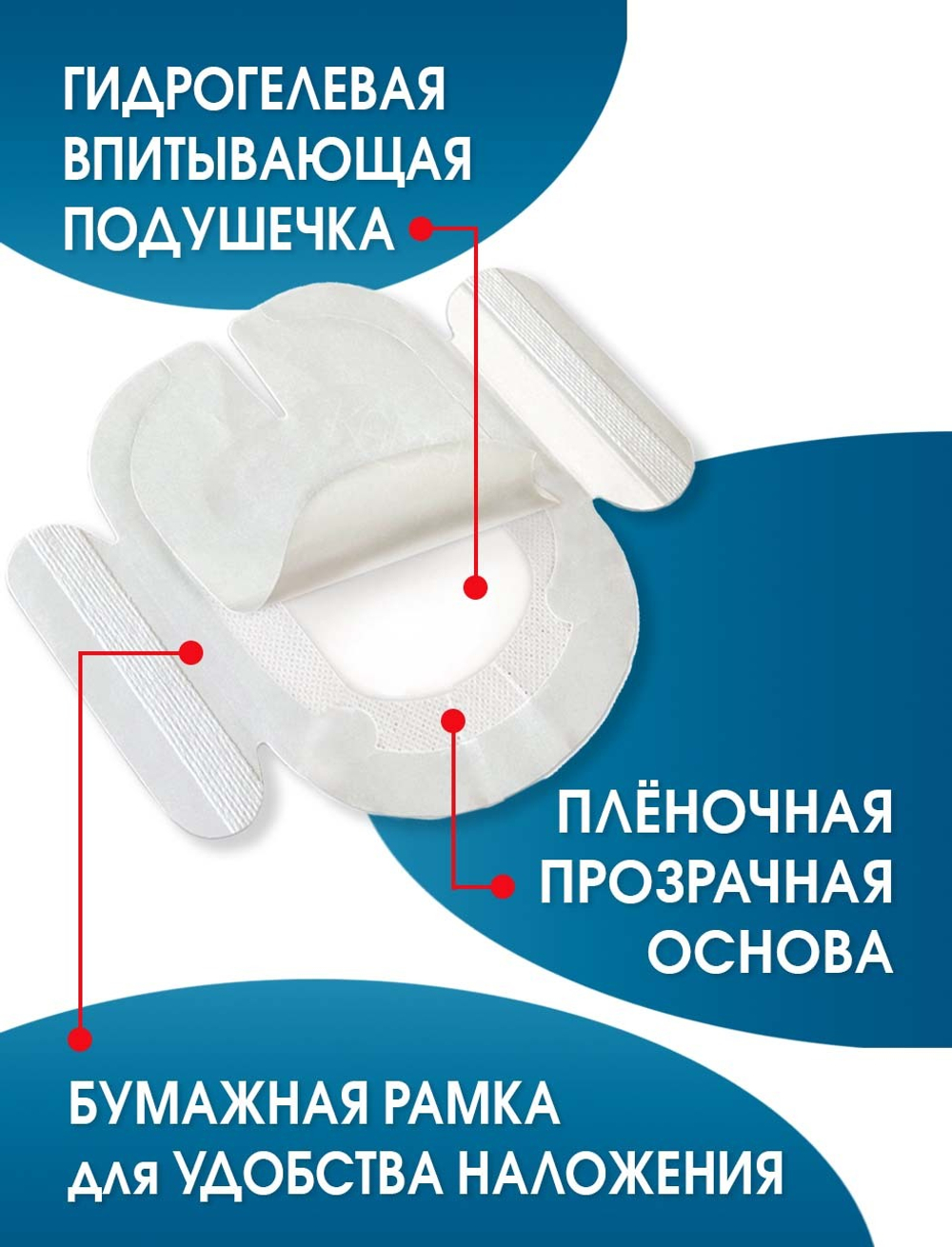 Повязка прозрачная для фиксации катетеров АйВи-Филм 10x15,5 см. Набор из 2 штук