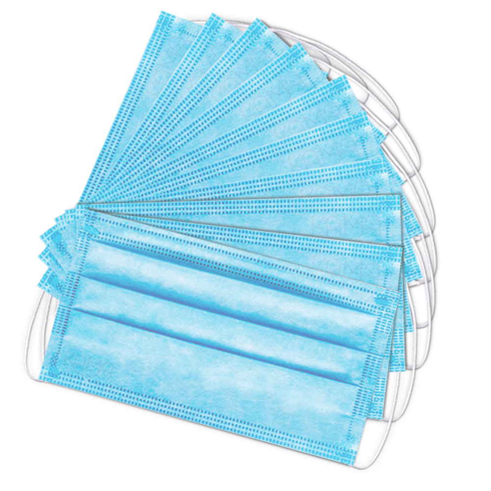 Маска трехслойная одноразовая - набор 10 шт