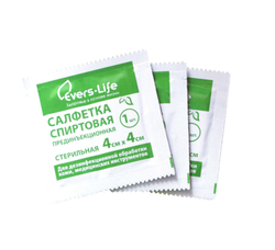 Салфетки спиртовые предынъекционные ЭверсМед 4х4 см, №10